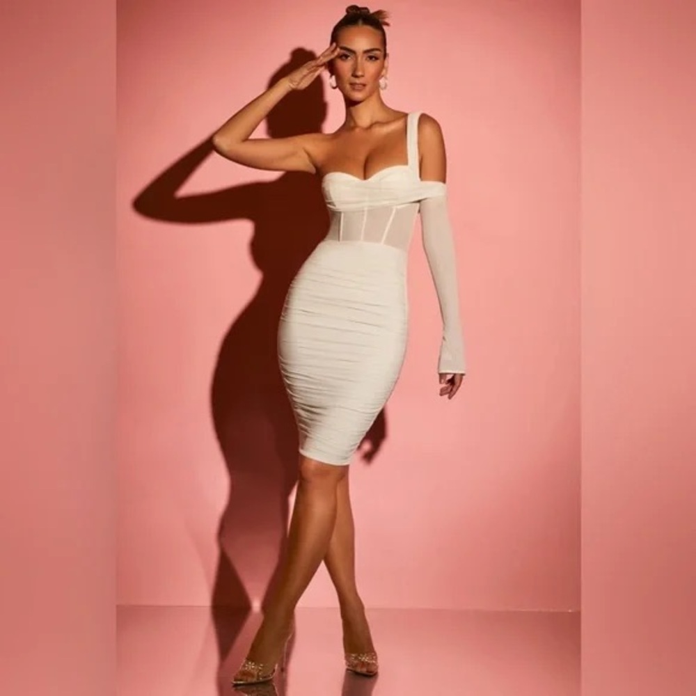 Oh Polly Midi off the shoulder dress